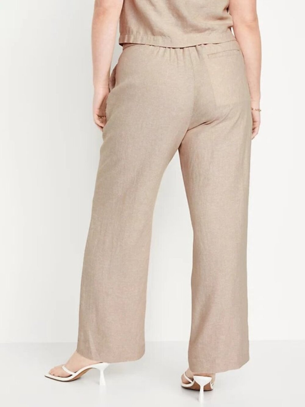 NWT OLD NAVY taylor wide leg trouser pants linen blend (M) - Picture 5 of 11